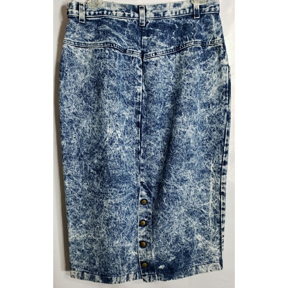 Vintage 14-15 Denim Jean Pencil Skirt Pinup Rock - Picture 7 of 8